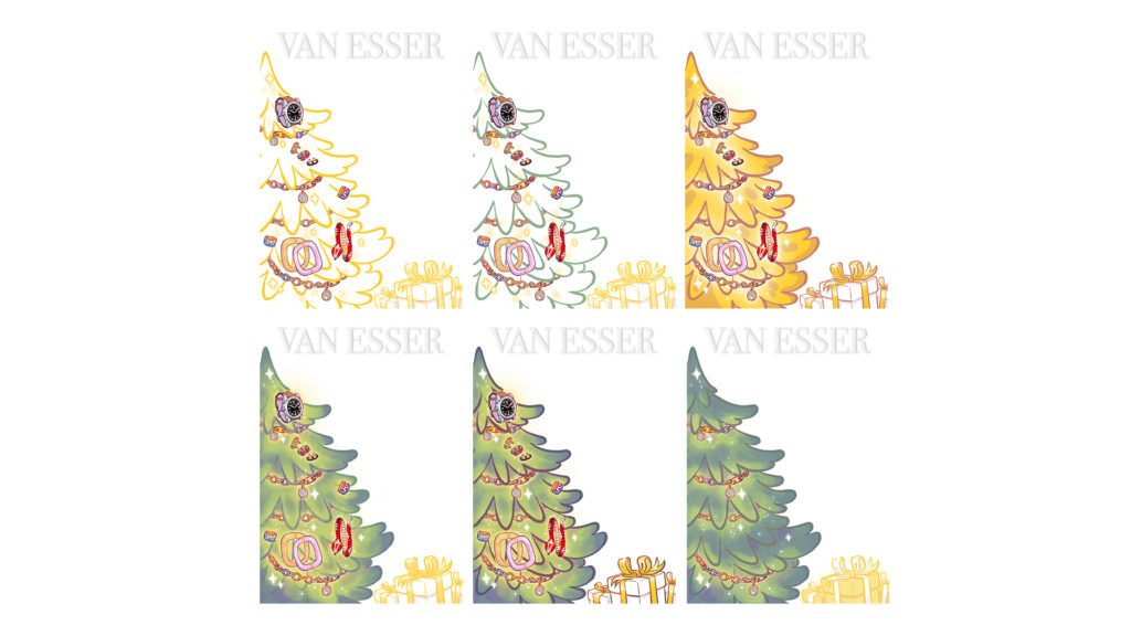 Carte de voeux pour le bijoutier Van Esser